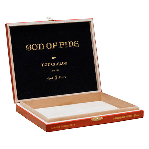 God of Fire Red Contemporary Empty Cigar Box