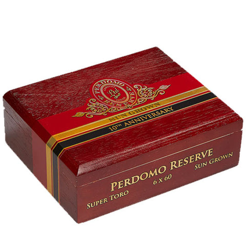 Perdomo Reserve 10th Anniversary Red Contemporary Empty Cigar Box