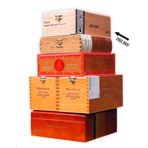 PROMO: Classic Empty Cigar Boxes (5 Pack) + Bonus Free Cigar Box!